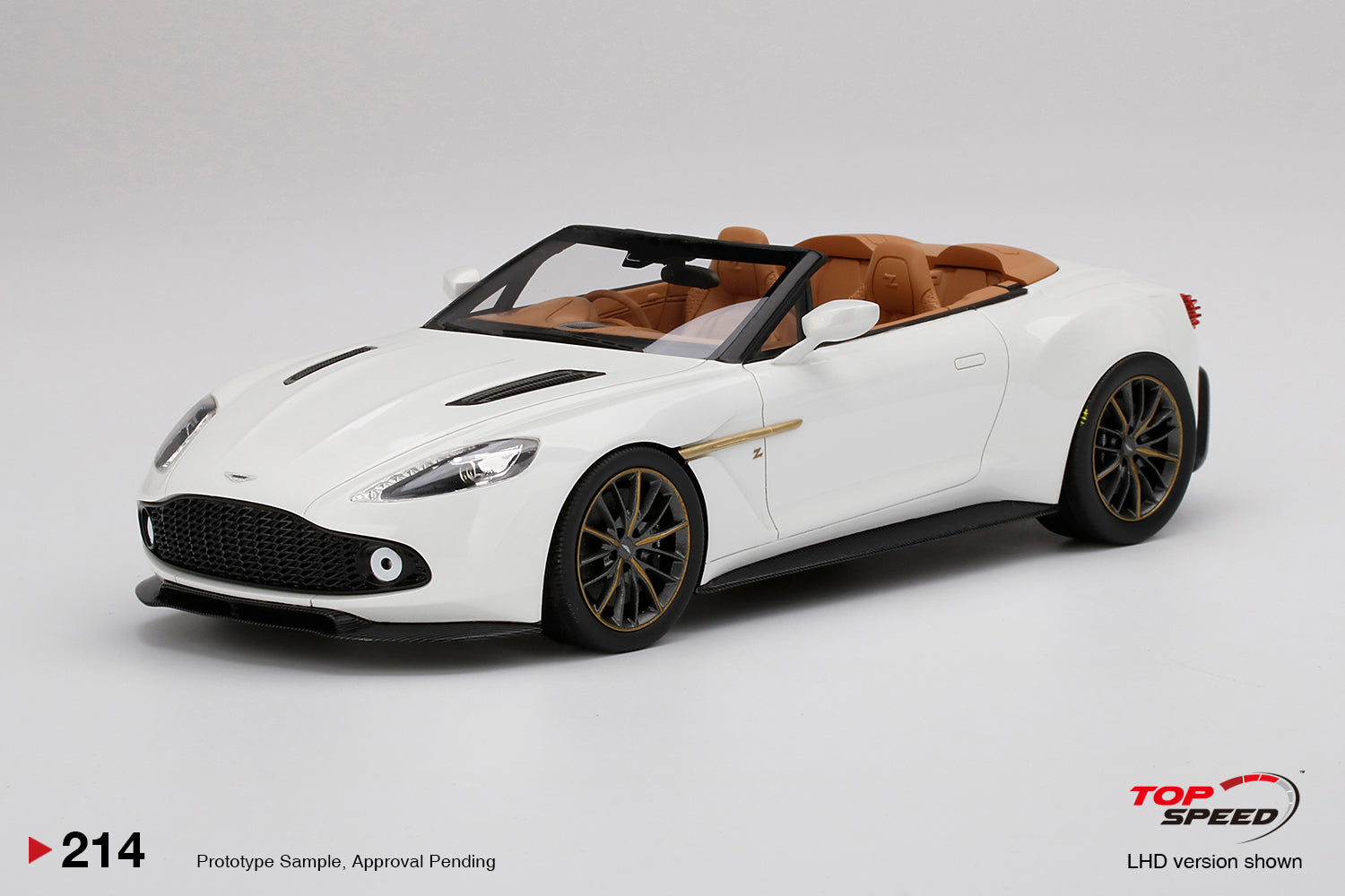 Top Speed 1:18 Scale Resin,  Aston Martin Vanquish Zagato Volante, Escaping White - TSM TS0214