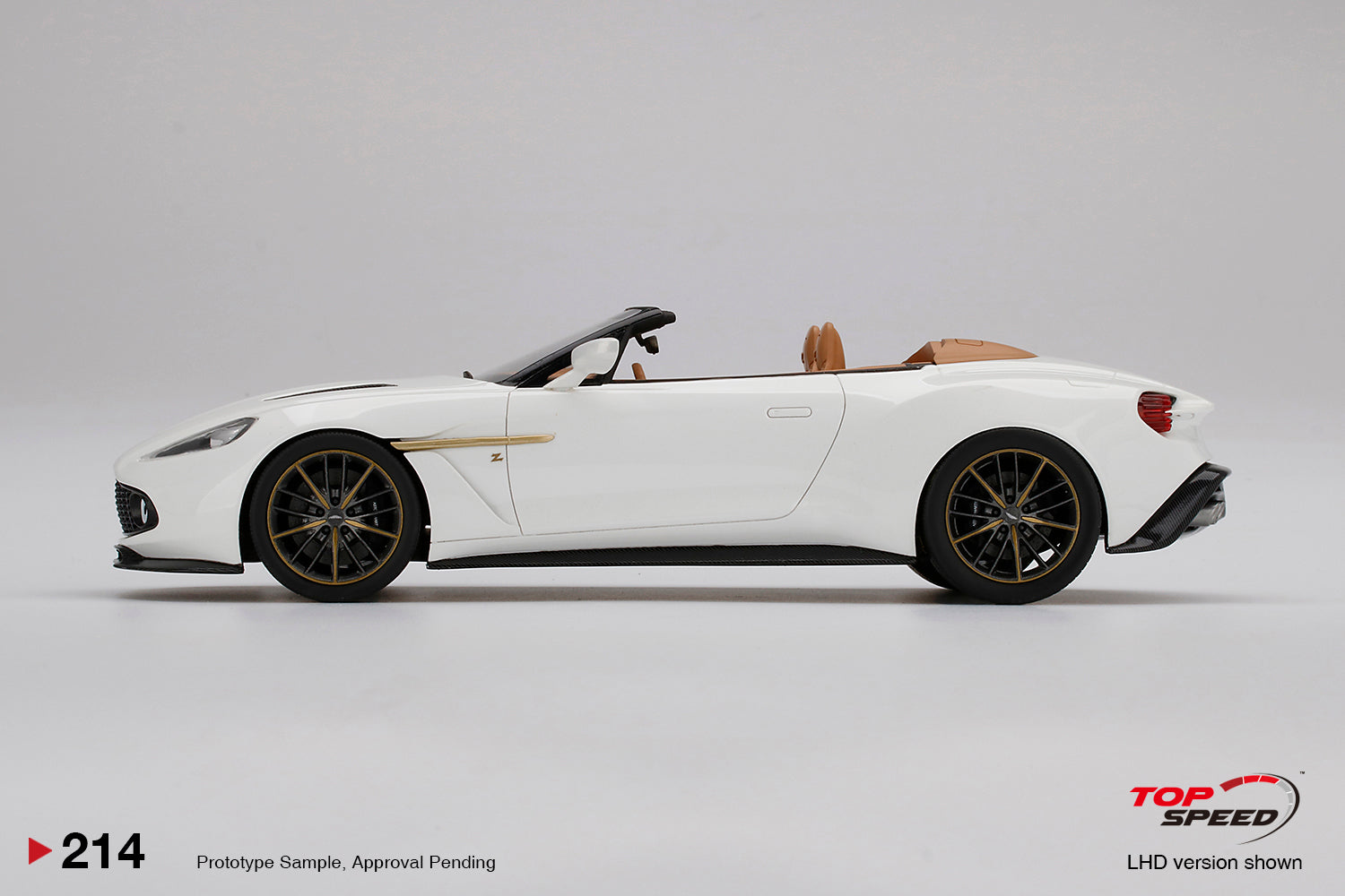 Top Speed 1:18 Scale Resin,  Aston Martin Vanquish Zagato Volante, Escaping White - TSM TS0214
