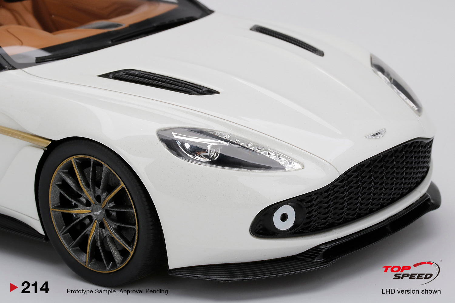 Top Speed 1:18 Scale Resin,  Aston Martin Vanquish Zagato Volante, Escaping White - TSM TS0214