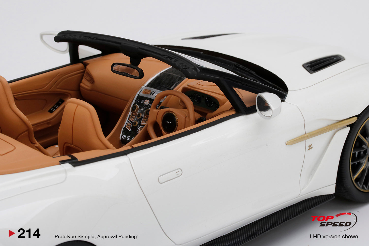 Top Speed 1:18 Scale Resin,  Aston Martin Vanquish Zagato Volante, Escaping White - TSM TS0214