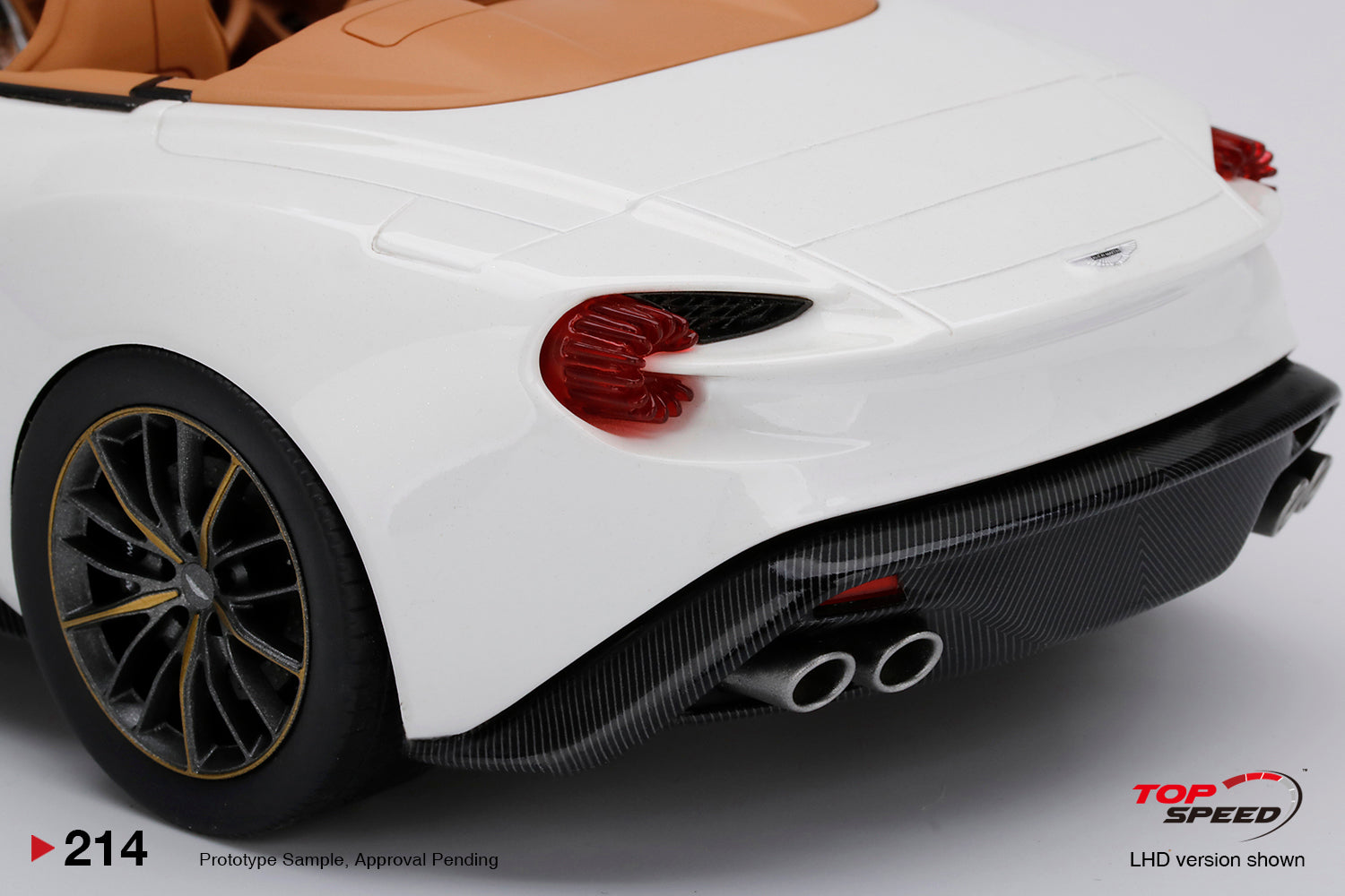 Top Speed 1:18 Scale Resin,  Aston Martin Vanquish Zagato Volante, Escaping White - TSM TS0214