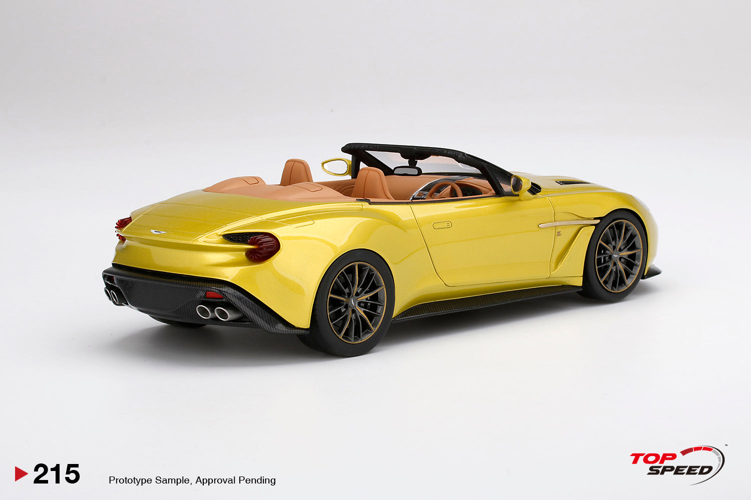 Top Speed 1:18 Scale Resin,  Aston Martin Vanquish Zagato Volante, Cosmopolitan Yellow - TSM TS0215