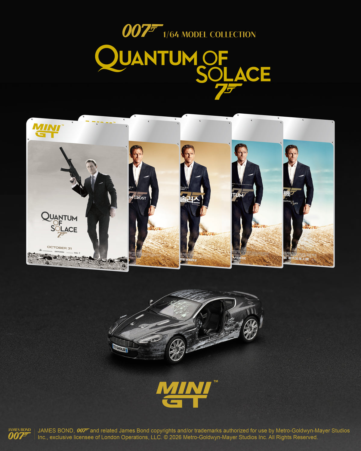 Mini GT 1:64 ASTON MARTIN DBS - James Bond 007 - Quantum of Solace, English LHD - BLISTER PACKAGING - MGT00924-007E