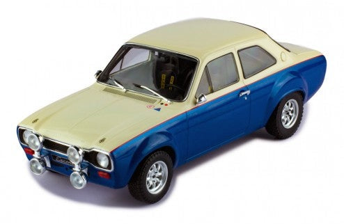 IXO 1:18 1974 FORD ESCORT MK1 RS1600, Blue/White with Spotlights