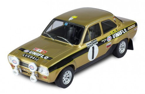 IXO 1:18 FORD ESCORT MK1 RS1600 #1 OLD GOLD WINNER WELSH RALLY 1972 ROGER CLARK