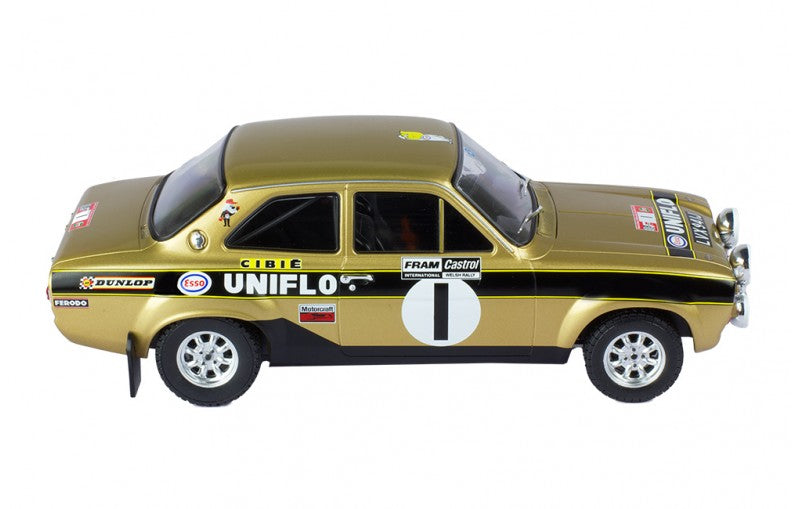 IXO 1:18 FORD ESCORT MK1 RS1600 #1 OLD GOLD WINNER WELSH RALLY 1972 ROGER CLARK