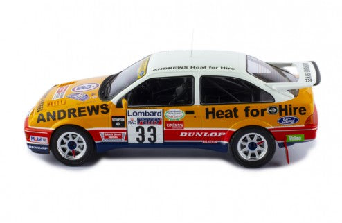 IXO 1:18 Scale Diecast Ford Sierra Cosworth 1989 RAC Rally - #33 Brookes Andrews