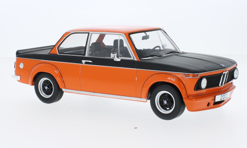 MCG 1:18 Scale Diecast Model Car - 1973 BMW 2002 Turbo, Orange/Black - MCG18150
