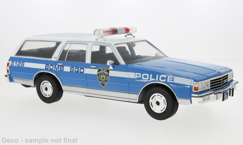 MCG 1:18 Scale Diecast Model Car - Chevrolet Caprice Estate Wagon, 1985, NYPD - New York Police Department - MCG18477