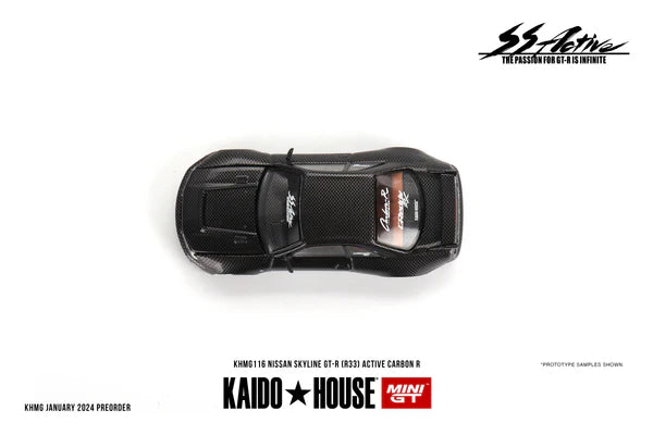 Mini Gt Kaido House 1:64 Nissan Skyline GT-R (R33) Active Carbon R - KHMG116