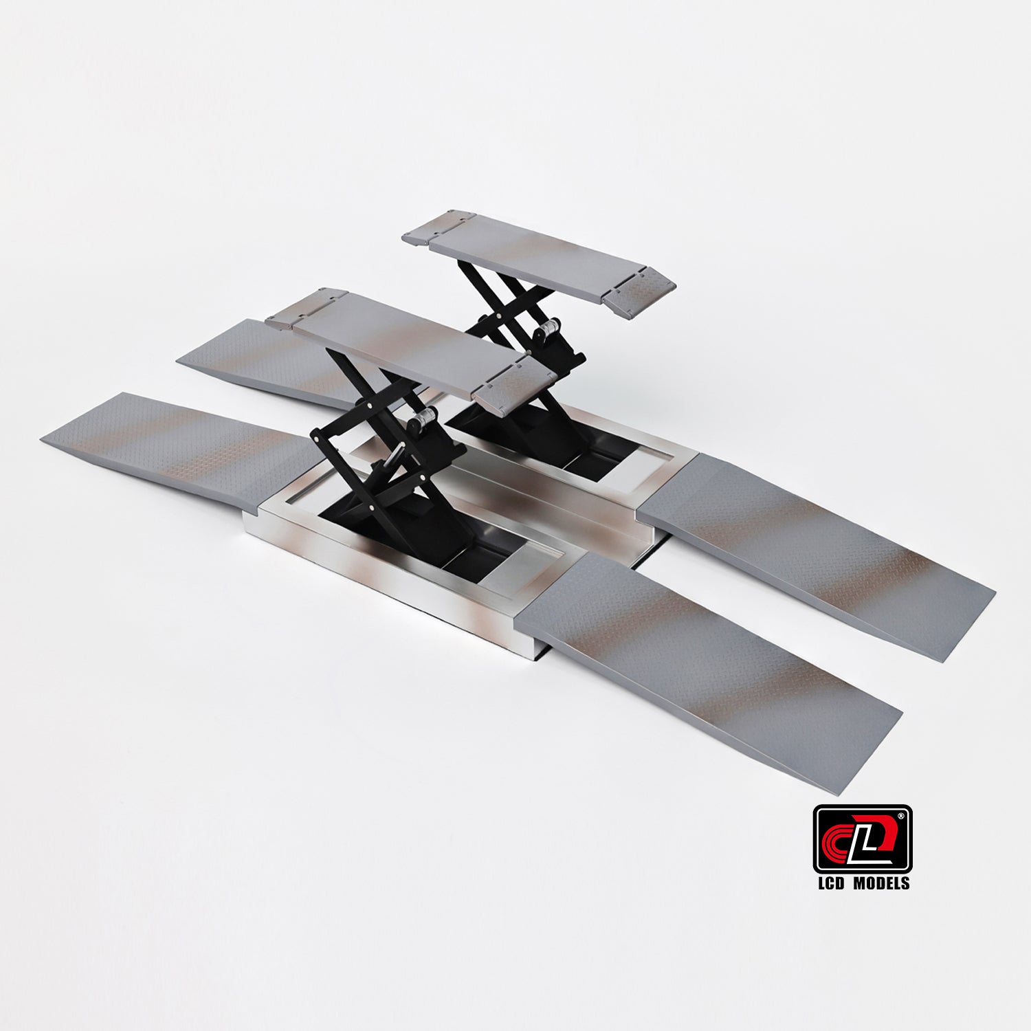 LCD 1:18 Scale - Diecast Scissor Lift, Ramp Garage Accessory, Grey - 18018GY