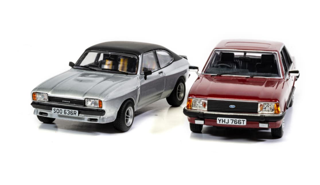 Corgi 1:43 Ford Capri Mk2 X-Pack and Ford Granada Mk2 2.8i Ghia, Screen Stars Two Car Boxed Set - 91991CC