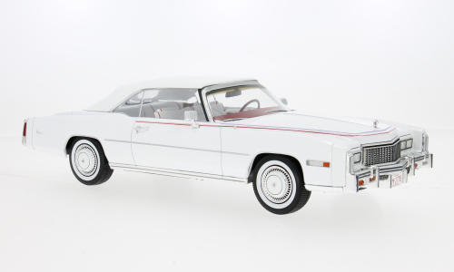 MCG 1:18 Scale Diecast Model Car - 1976 Cadillac Eldorado Convertible, White - MCG18474