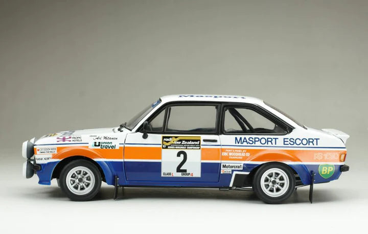 SUNSTAR 4665 1:18 Scale Ford Escort Mk2 RS1800 2nd South Pacific Rally - NZ 1977