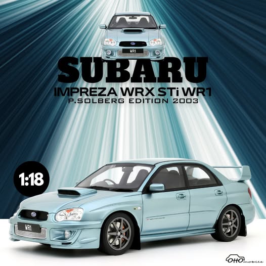 OTTO 1:18 Scale Resin - 2003 Subaru Impreza WRX STi WR1, Petter Solberg Edition, Blue - OT1114