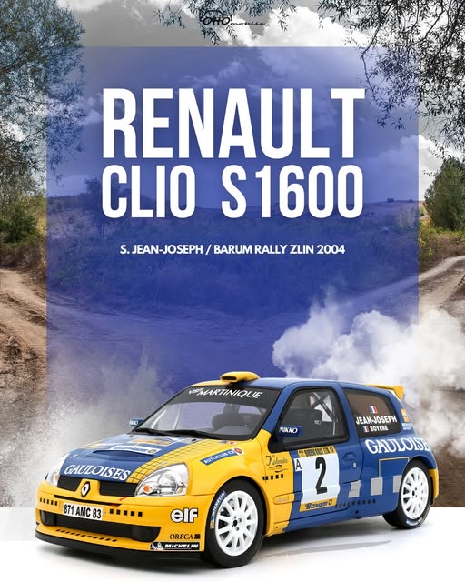 OTTO 1:18 Scale Resin - Renault Clio S1600, Barun Rally Zlin 2004  - Blue/Yellow - OT1152