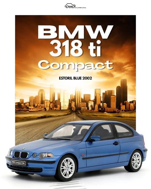 OTTO 1:18 Scale Resin - 2002 BMW 318Ti Compact - Estoril Blue - OT462