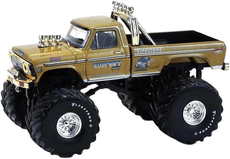 GREENLIGHT 1:64 Diecast - Bigfoot No.1 50th Anniversary Ford F-250 Monster Truck, Gold - 30552