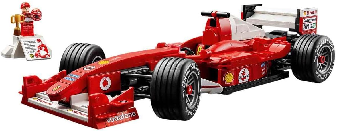 LEGO Icons Ferrari F2004 & Michael Schumacher - F1 Car Model Kit, 735 Pieces - Age 18+ - 11375