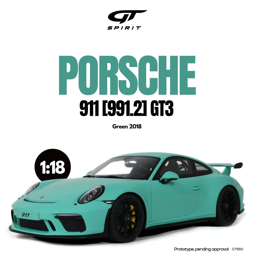 GT Spirit 1:18 Scale Resin,  2018 PORSCHE 911 [991.2]  GT3, GREEN - GT550