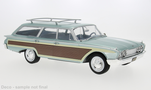MCG 1:18 Scale Diecast Model Car - 1960 Ford LTD Country Squire, Blue - MCG18049