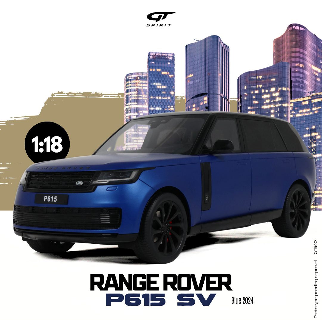 GT Spirit 1:18 Scale Resin, 2024 RANGE ROVER P615 SV, BLUE - GT540