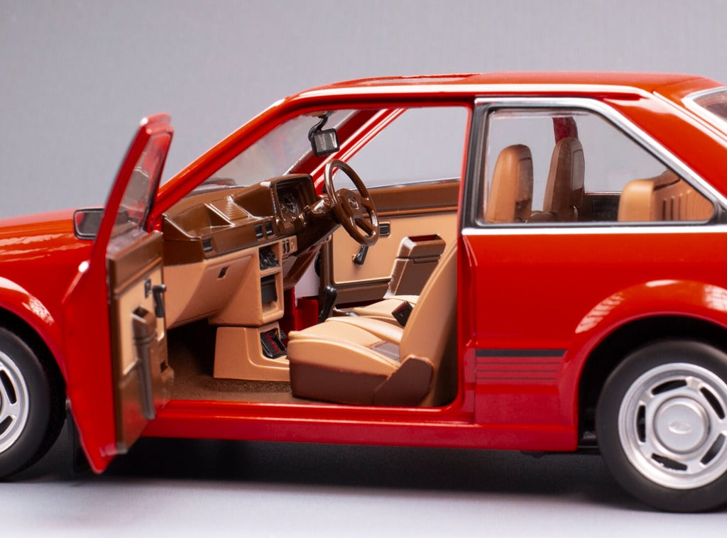 SUNSTAR 1:18 Scale - 1981 Ford Escort Mk3 Ghia in Red - RHD UK EXCLUSIVE, 360 pcs - 5031R