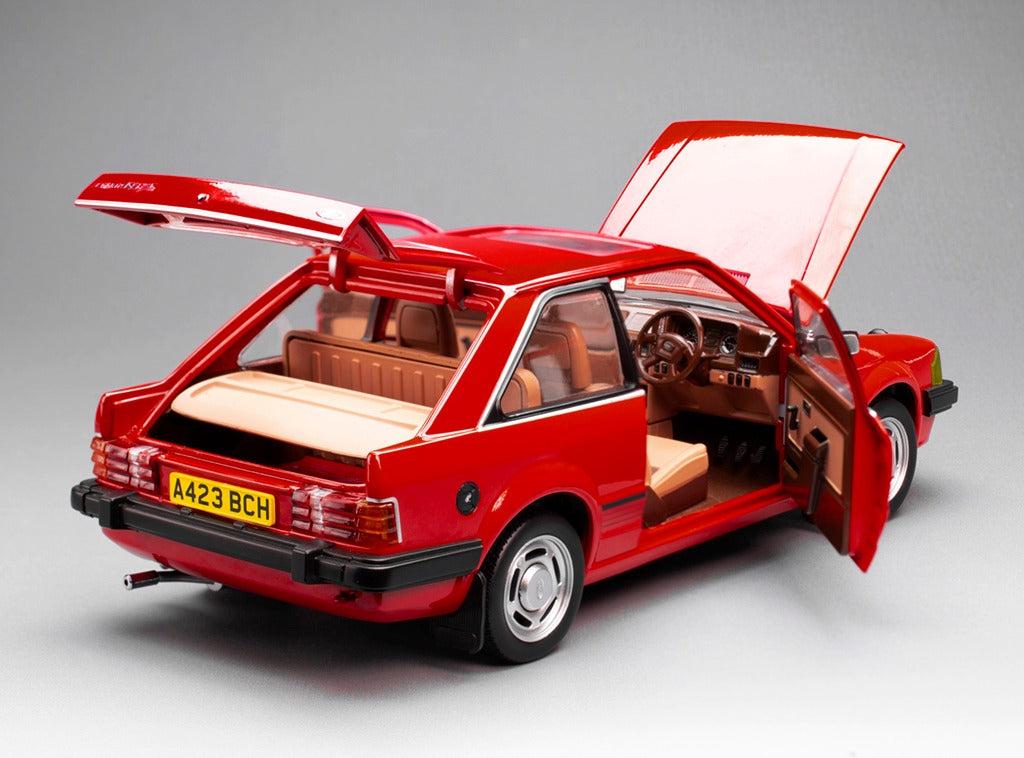 SUNSTAR 1:18 Scale - 1981 Ford Escort Mk3 Ghia in Red - RHD UK EXCLUSIVE, 360 pcs - 5031R