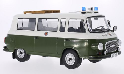 MCG 1:18 Scale Diecast - 1965 Barkas B 1000 Kleinbus Police, GreenWhite - MCG18009