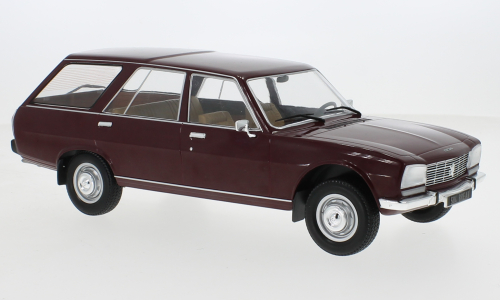 MCG 1:18 Scale Diecast Model Car - 1976 Peugeot 504 Break, Dark Red - MCG18357