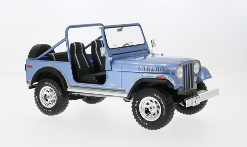 MCG 1:18 Scale Diecast - 1980 Jeep CJ-7 Laredo, Blue - MCG18553