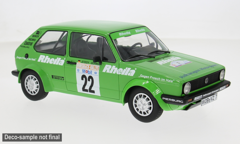 MCG 1:18 Scale Diecast - 1981 VW Golf I Gr.2 – Rally Hunsrück 1981, #22, A. Stock / P. Schmuck - MCG181228R