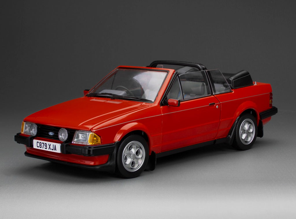 SUNSTAR 1:18 Scale - 1983 Ford Escort Mk3 XR3i Cabriolet in Sunburst Red (RHD) - 4989R