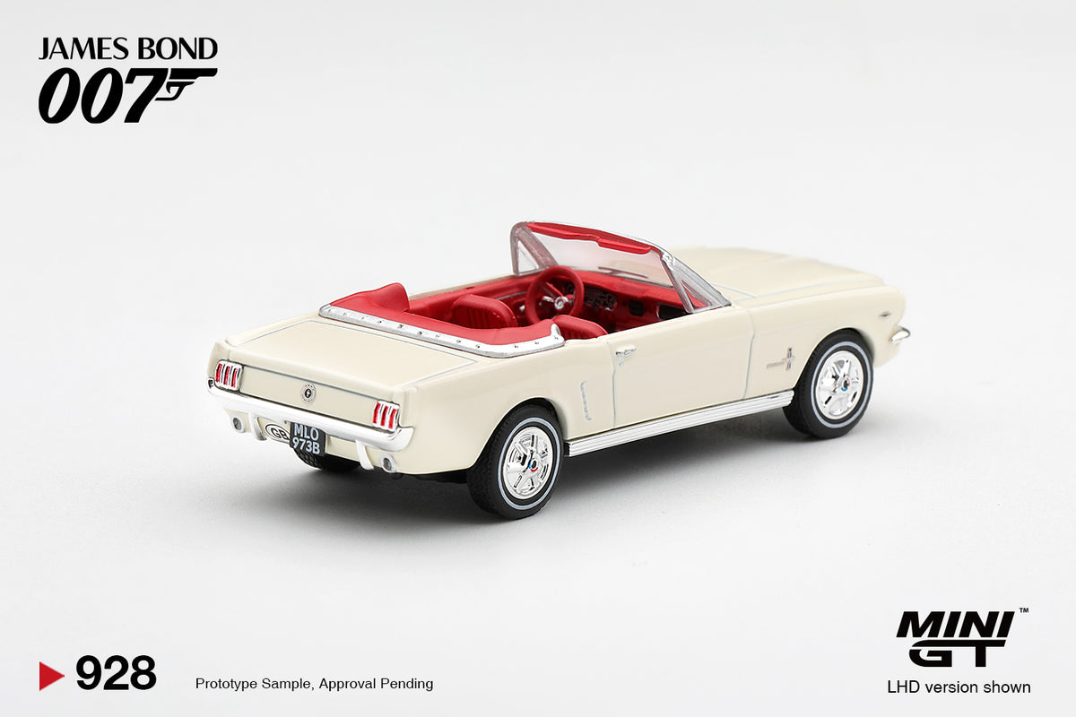 Mini GT 1:64 1964 FORD MUSTANG CONVERTIBLE - James Bond 007 - Goldfinger, English LHD - BLISTER PACKAGING - MGT00928-007E