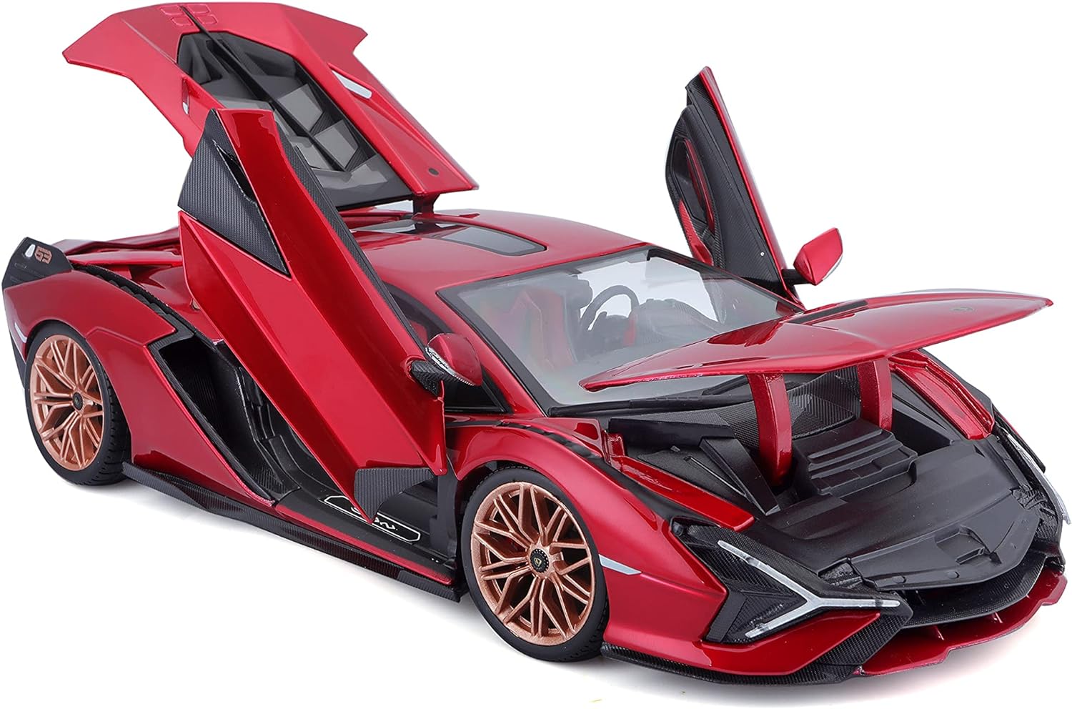 BBURAGO 1:18 Scale - Lamborghini Sian FKP 37 2019 in Red - Diecast Model Car