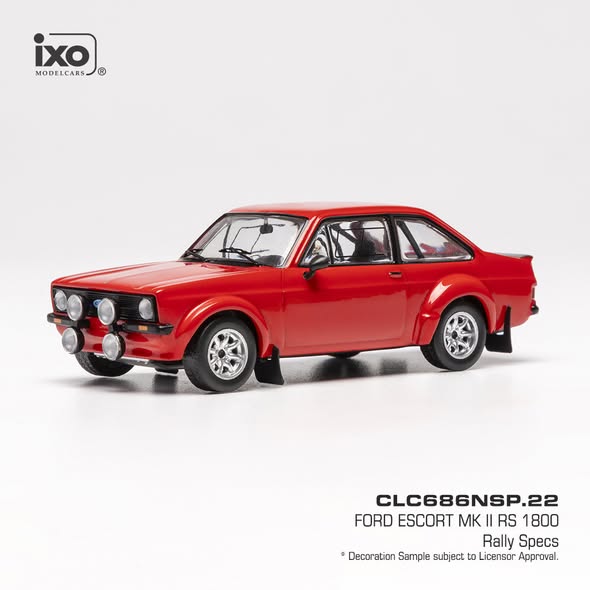 IXO 1:43 Scale Diecast Model Car - 1980 Ford Escort Mk2 RS 1800, Red - IXOCLC686NSP.22