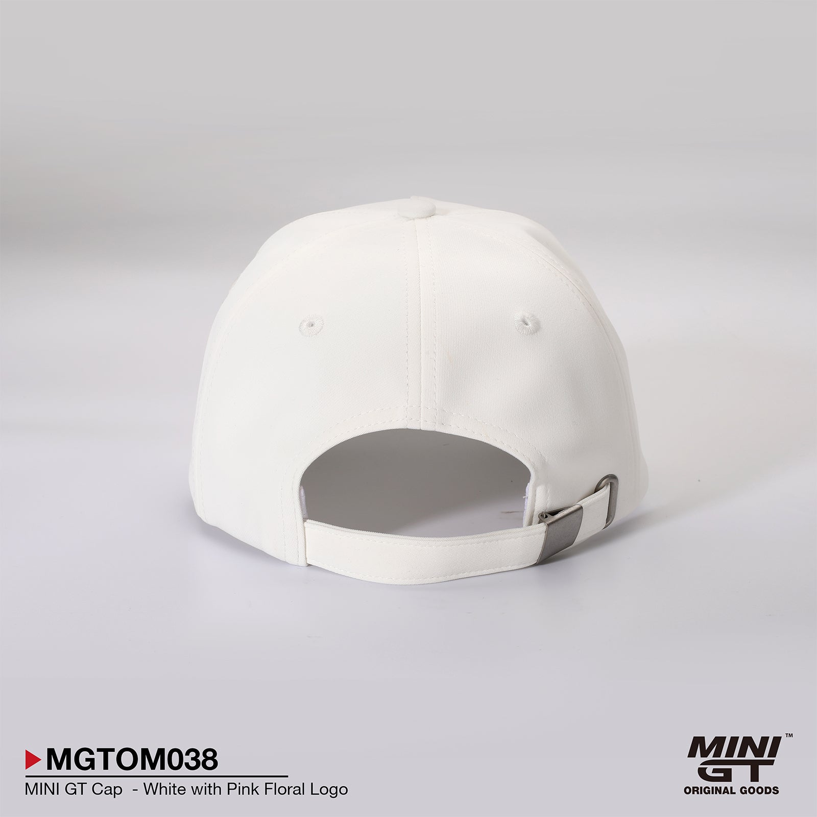 MINI GT CAP - WHITE WITH PINK FLORAL LOGO - MGTOM038