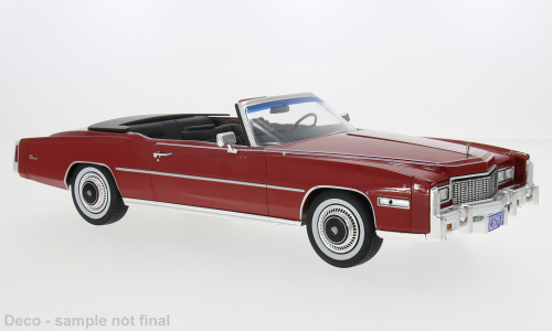 MCG 1:18 Scale Diecast Model Car -  1976 Cadillac Eldorado Convertible, Red - MCG18471