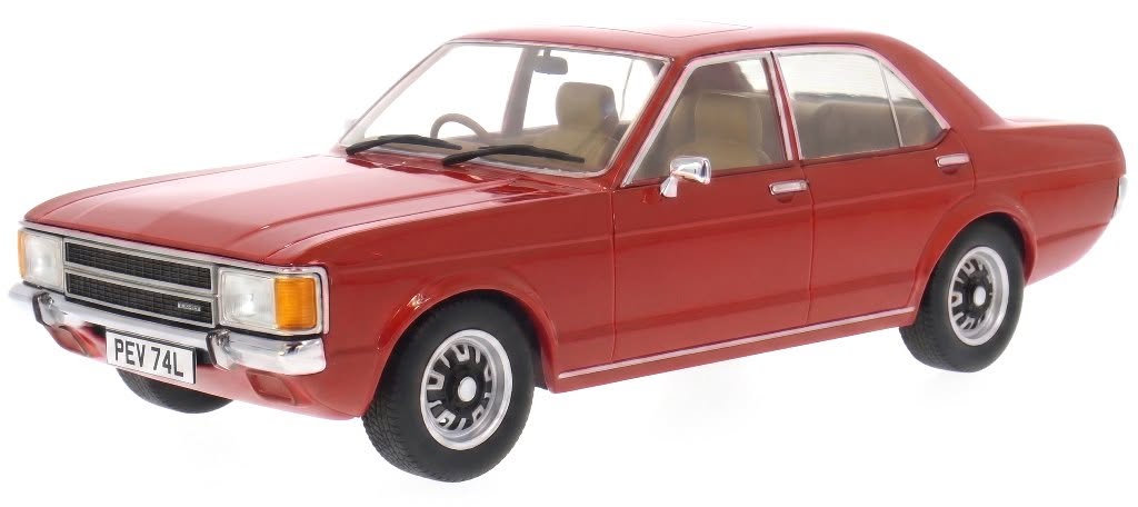 MCG 1:18 Scale Diecast - 1973 Ford Consul (RHD UK EXCLUSIVE), Red - MCG18829