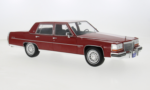 MCG 1:18 Scale Diecast Model Car -  1982 Cadillac Fleetwood Brougham, Red - MCG18251