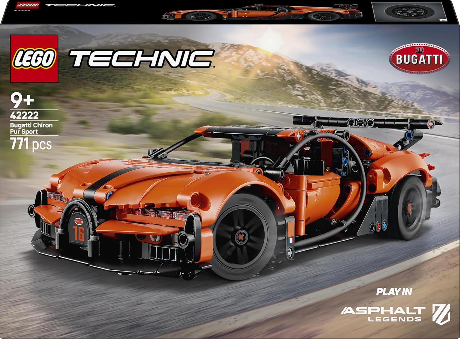 LEGO Technic Bugatti Chiron Pur Sport, 771 Pieces - Age 9+ - 42222