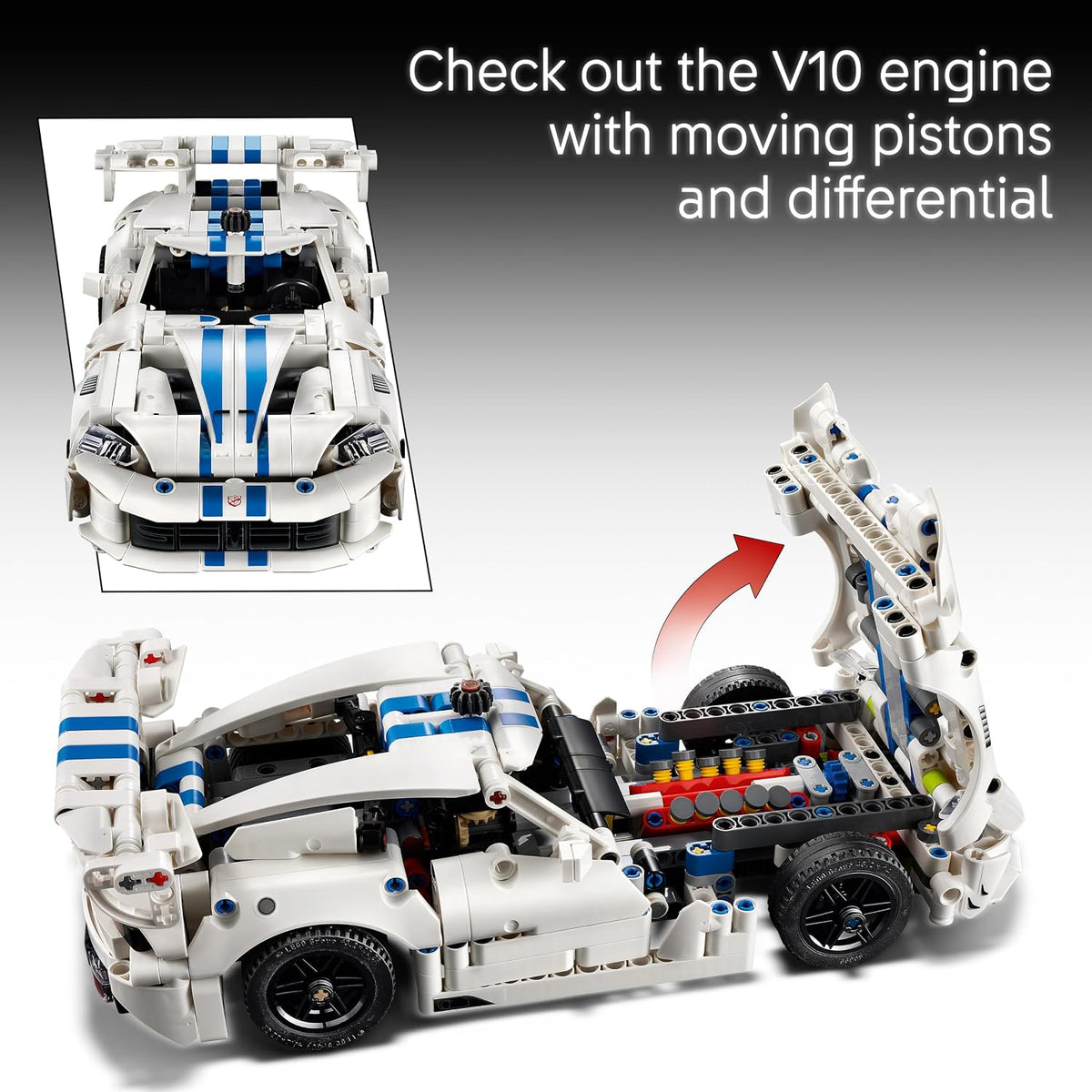 LEGO Technic Dodge Viper GTS-R Sports Car, 805 Pieces - Age 10+ - 42234