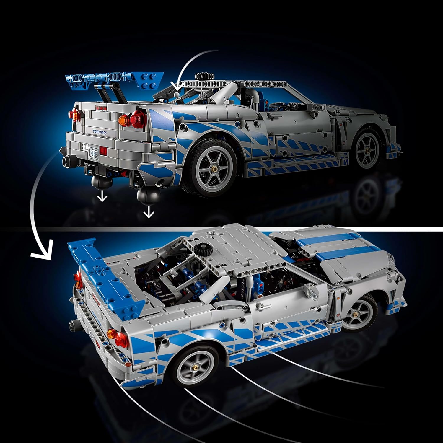 LEGO Technic -  2 Fast 2 Furious Nissan Skyline GT-R (R34), Silver/Blue (Age 18+) - 42210