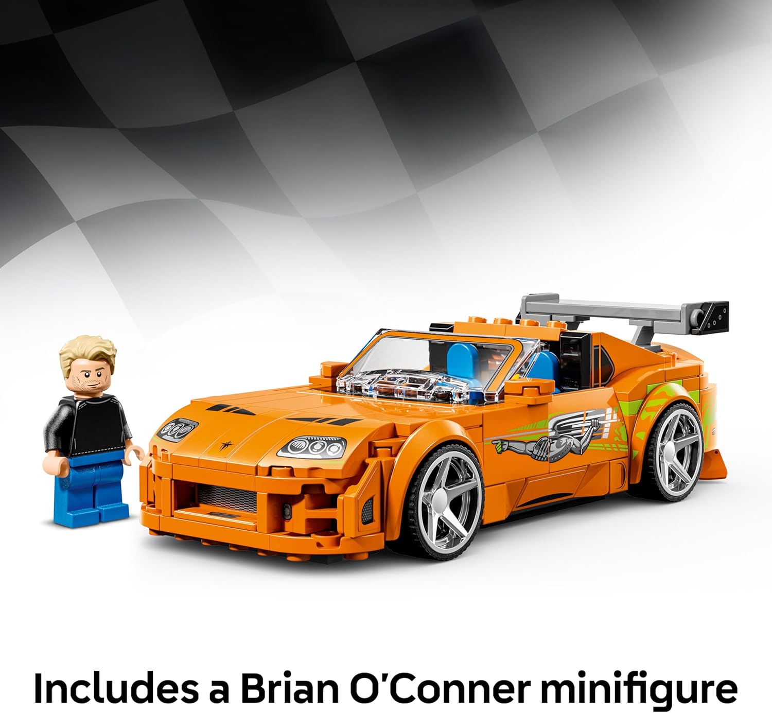 LEGO Speed Champions The Fast and The Furious Toyota Supra MK4 Car - Model Kit with Bryan O'Conner Minifigure - Age 9+, 77260