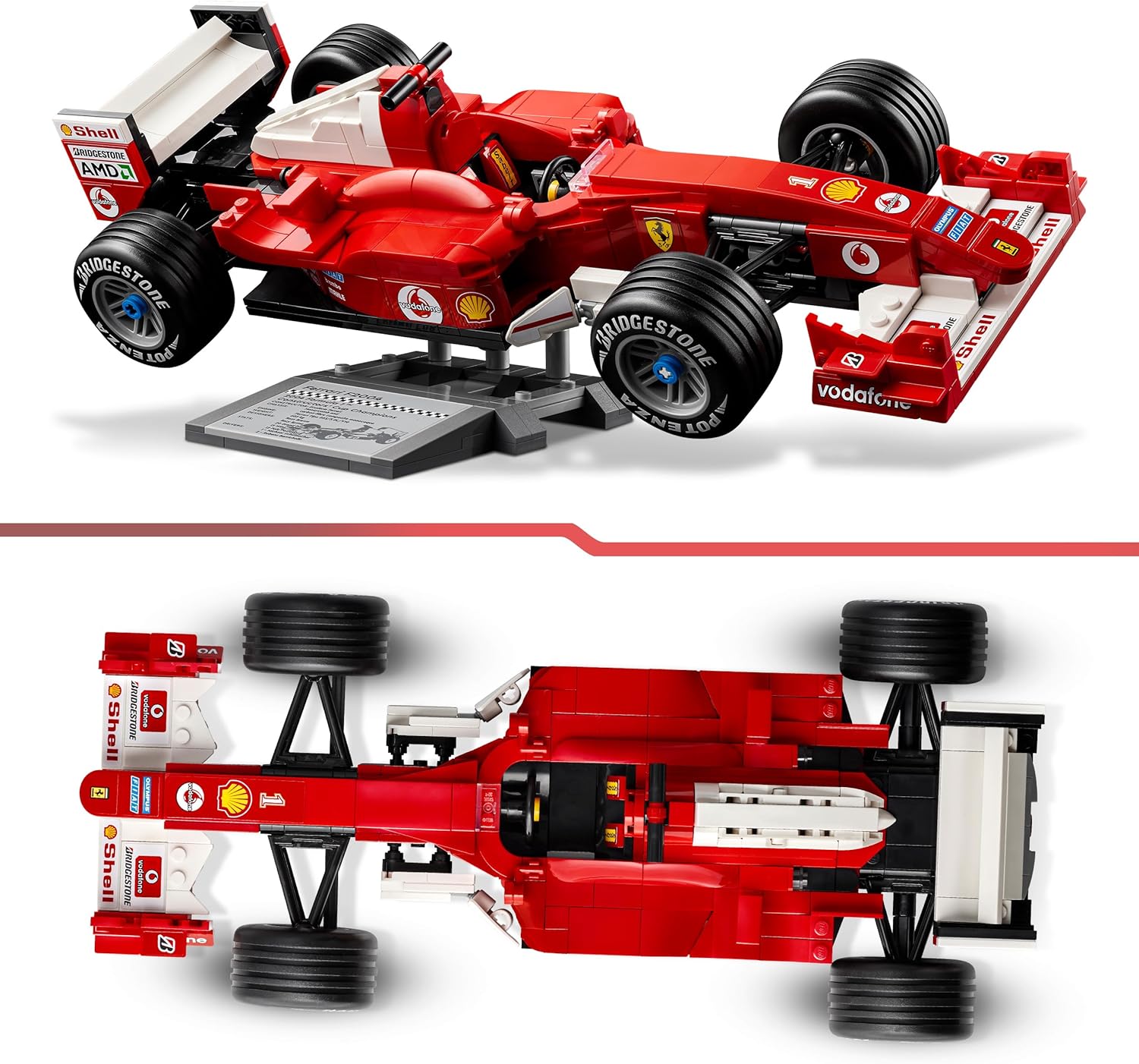 LEGO Icons Ferrari F2004 & Michael Schumacher - F1 Car Model Kit, 735 Pieces - Age 18+ - 11375