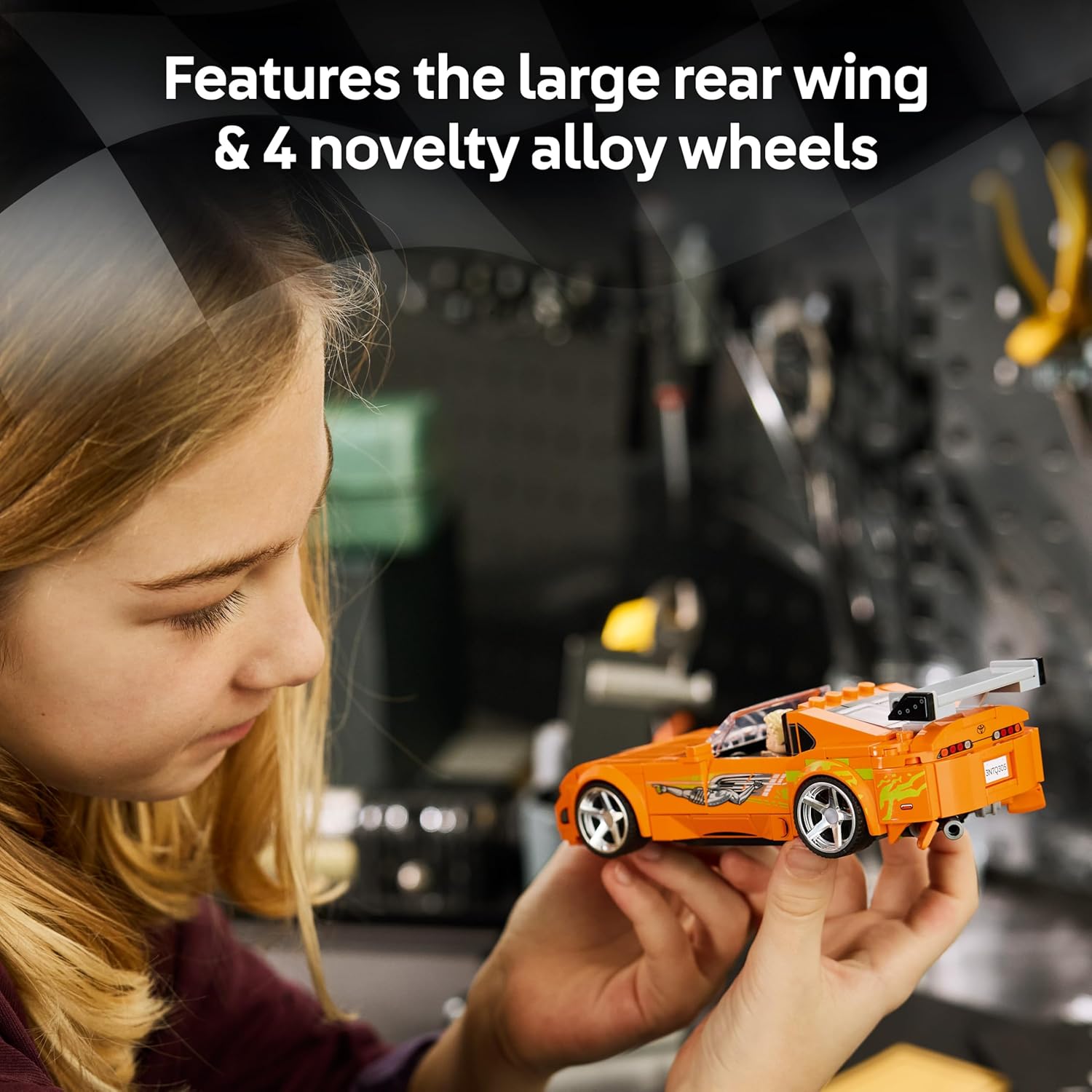 LEGO Speed Champions The Fast and The Furious Toyota Supra MK4 Car - Model Kit with Bryan O'Conner Minifigure - Age 9+, 77260