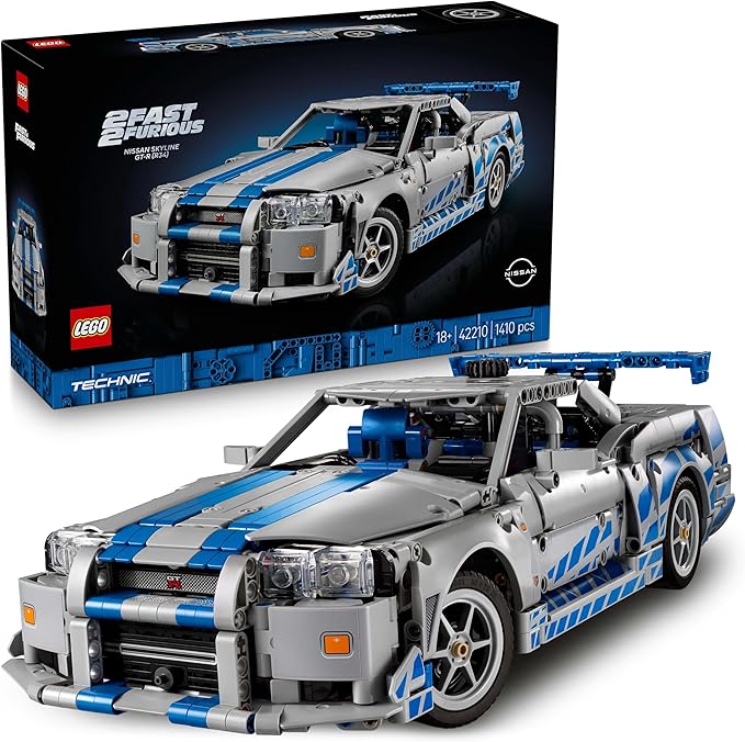 LEGO Technic -  2 Fast 2 Furious Nissan Skyline GT-R (R34), Silver/Blue (Age 18+) - 42210