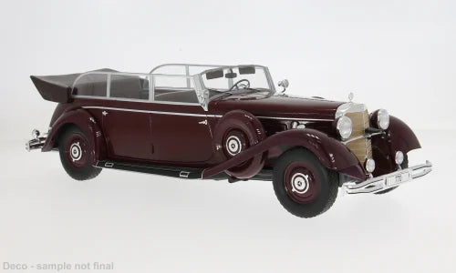 MCG 1:18 Scale Diecast - 1938 Mercedes 770 (W150) Cabriolet, Red/Black - MCG18665
