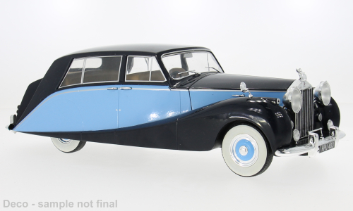 MCG 1:18 Diecast - 1956 Rolls Royce Silver Wraith Empress by Hooper, Black/Blue - MCG18051
