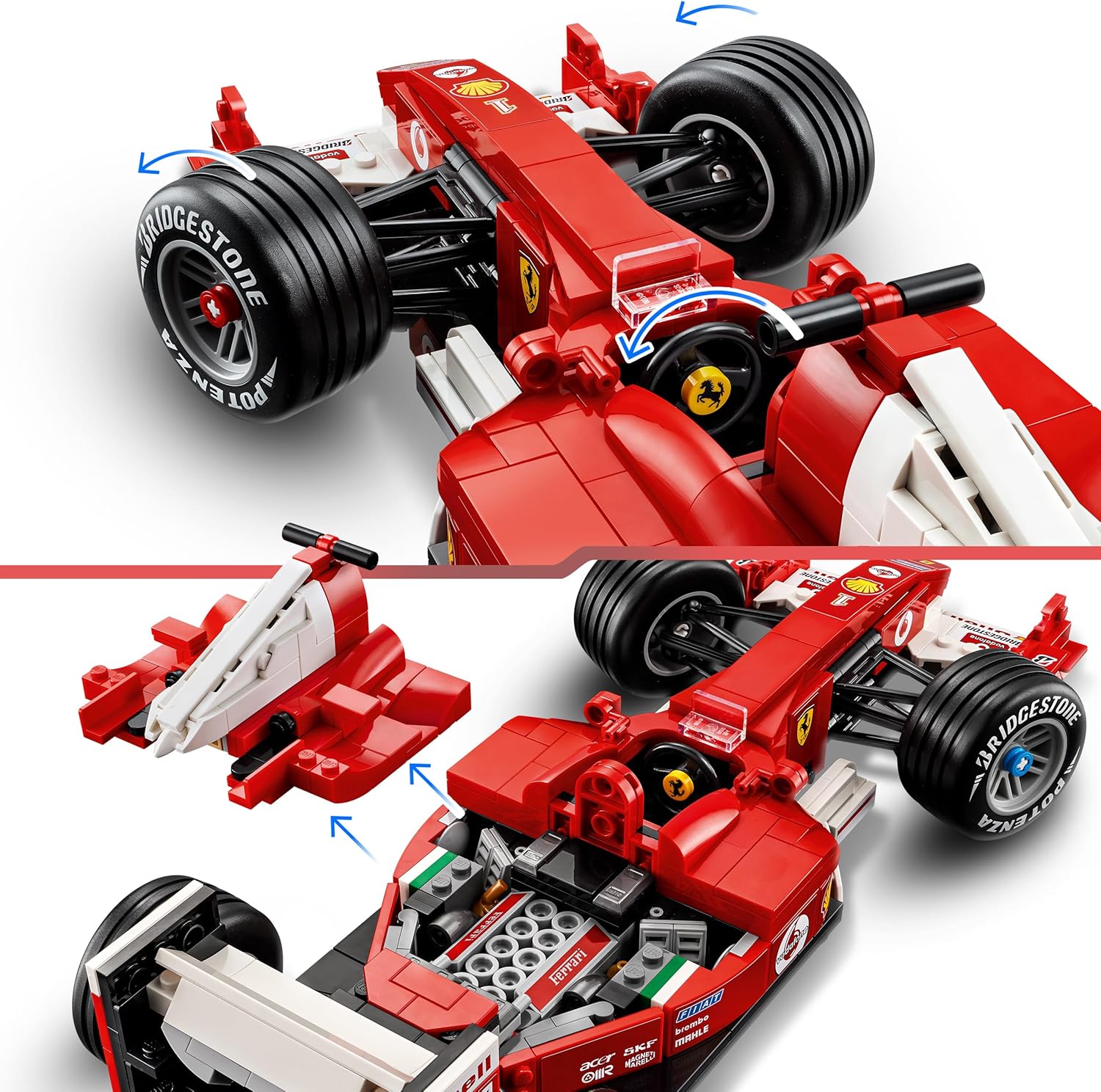 LEGO Icons Ferrari F2004 & Michael Schumacher - F1 Car Model Kit, 735 Pieces - Age 18+ - 11375